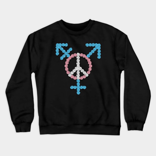 Flowery Trans Symbol Crewneck Sweatshirt by Pridish